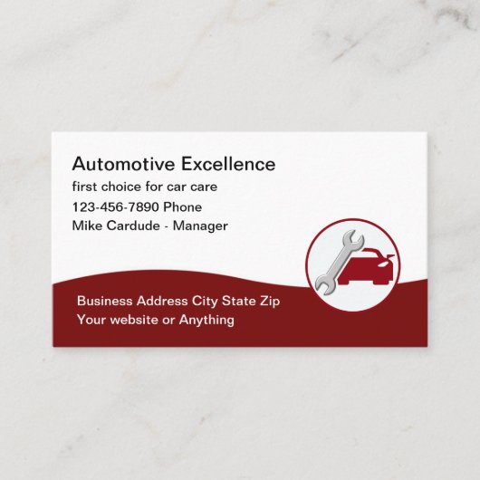 Automotive Services Cool Business Card Design Visitekaartje (Voorkant)