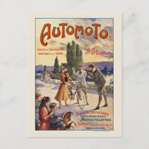 Automoto St. Etienne Vintage Poster 1905 Briefkaart