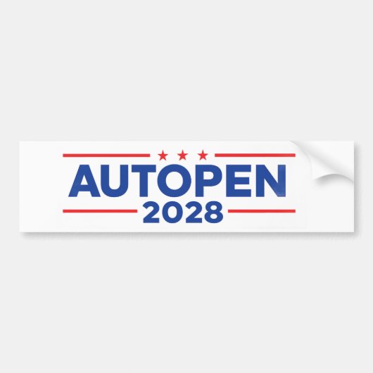 AUTOPEN 2028 BUMPERSTICKER (Voorkant)