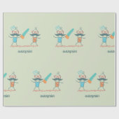 Autopistische medische Humor met snor personages Cadeaupapier (Vlak)