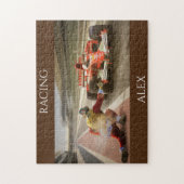 Autoracepuzzel met een persoonlijke naam. legpuzzel (Verticaal)