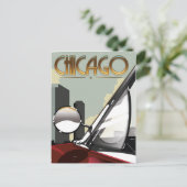 Autoreisposter Chicago City  Briefkaart (Staand voorkant)
