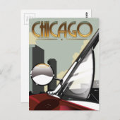 Autoreisposter Chicago City  Briefkaart (Voorkant / Achterkant)