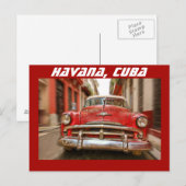 Autorennen in de straten van het oude Havana op Cu Briefkaart (Voorkant / Achterkant)