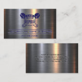 autoreparatie | moersleutels | Metallic Visitekaartje (Voorkant / Achterkant)