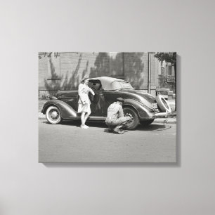 Autoreparatie Service, 1942 Canvas Afdruk