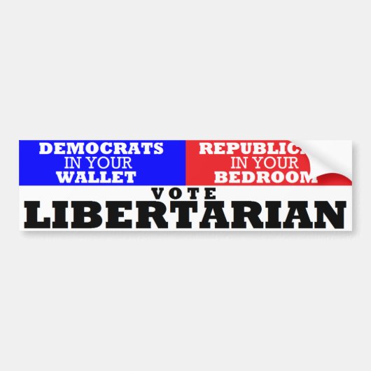 autoritaire portemonnee en slaapkamer Libertarian Bumpersticker (Voorkant)
