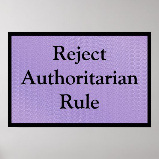 Autoritaire Regel Afwijzen Poster (Voorkant)