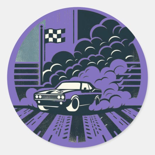 autorook ronde sticker (Voorkant)