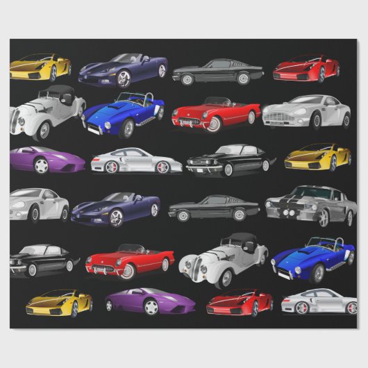 Auto's, auto's en auto's cadeaupapier (Vlak)