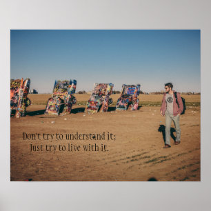 Auto's begraven in zand Poster