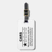 Auto's Eén Sterrenrating Bagagelabel (Voorkant verticaal)