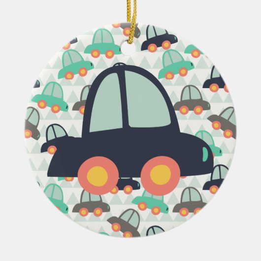 Auto's en meer auto's keramisch ornament (Voorkant)