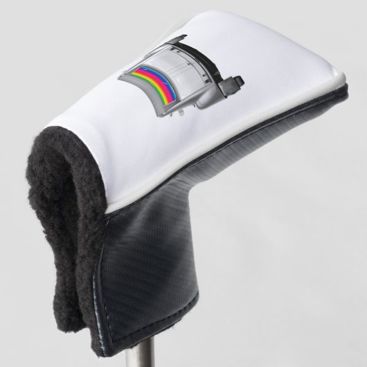 Auto's en regenboog golfheadcover (3/4 voorkant)