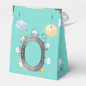 Auto's en voertuigen op de weg jongen verjaardag bedankdoosjes (Achterkant)