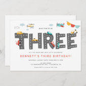 Auto's en vrachtwagens Stadsvervoer Derde Verjaard Kaart (Voorkant / Achterkant)