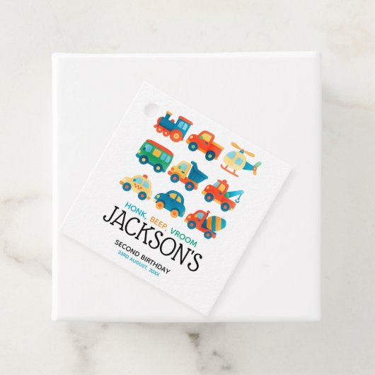 Auto's en vrachtwagens Verjaardag Bedankjes Labels (In situ)