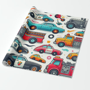 Auto's speelgoed cadeaupapier