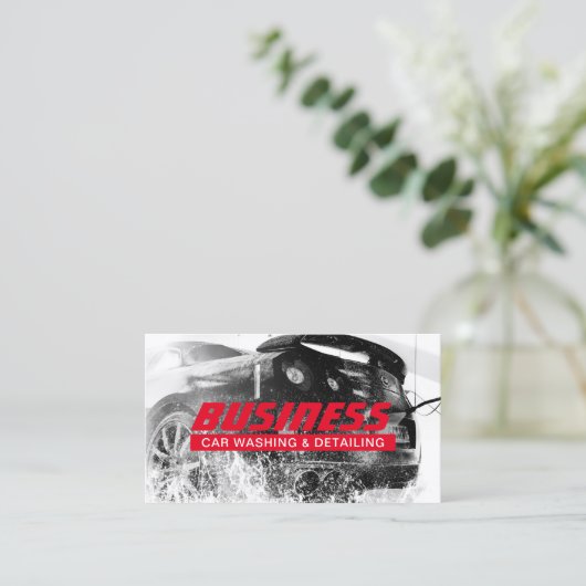 Auto's wassen en automatisch details geven Modern  Visitekaartje (Staand voorkant)