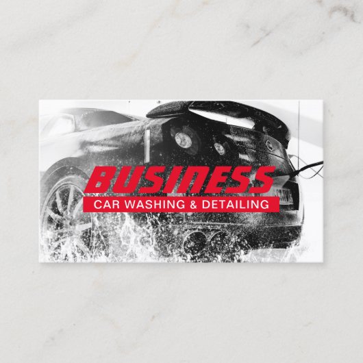 Auto's wassen en automatisch details geven Modern  Visitekaartje (Voorkant)