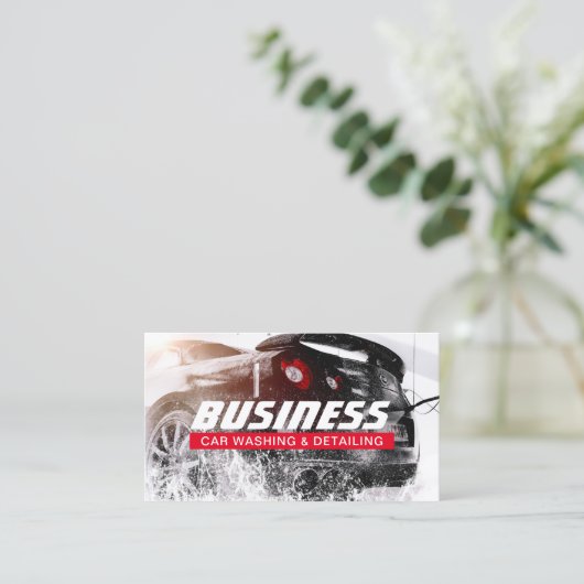 Auto's wassen en automatische details visitekaartje (Staand voorkant)