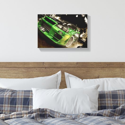 Autosalon Skyline R34 Canvas Afdruk (Insitu (Slaapkamer))