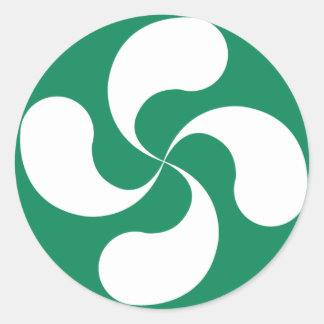 Autosticker Croix Basque Blanche Verte "Lauburu" Ronde Sticker