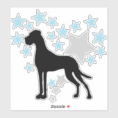 Autosticker Stars Great Dane Sticker (Vel)