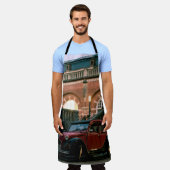 Autostraat oude  stijl schort (Gedragen)