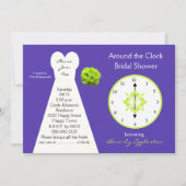 Autour de l'horloge Bridal Shower Invitations viol (Devant)