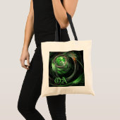 Autour du monde Vert Abstrait Art Monogram sac (Devant (produit))