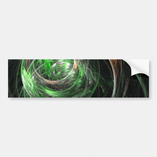 Autour du monde Vert Abstrait Art Sticker (Devant)