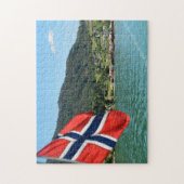 Autoveerboot in de puzzel van de Noorse puzzel (Verticaal)