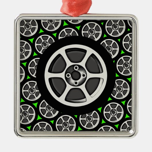 Autovelg en -band metalen ornament (Voorkant)