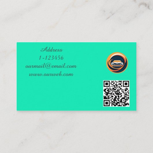 Autoverhuur Aangepaste QR code professioneel Visitekaartje (Achterkant)
