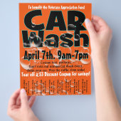 Autowas. Carwash. promotievlieger Flyer (Hand)