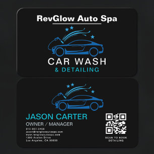 Autowas & Detailleercode QR-code Visitekaartje