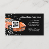 Autowas en detailing | Oranje sportwagen | Qr Visitekaartje (Voorkant)