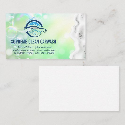 Autowas | Sapunbellen | Reiniging Visitekaartje (Voorkant / Achterkant)