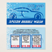 Autowas | Zeepbellen | Automobiel grafisch Visitekaartje (Voorkant /achterkant)