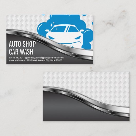 Autowas | Zeepbellen Autoreiniging Visitekaartje (Voorkant / Achterkant)