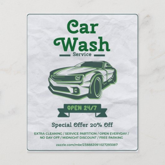 Autowasaanbod 24/7 flyer (Voorkant)