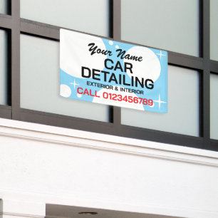 Autowasbedrijf reclame voor autowas- en detailingb spandoek