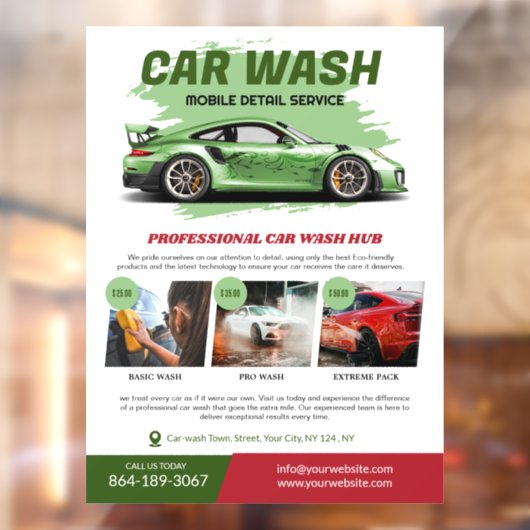 Autowasbeurtenservices Raamsticker (Vel 2)