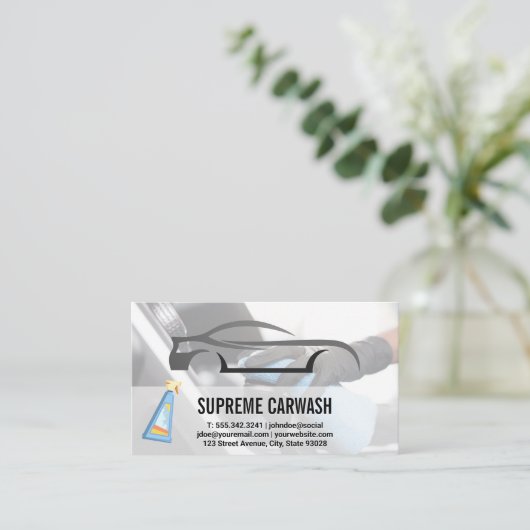 autowasplaats | Automatische reiniging Visitekaartje (Staand voorkant)