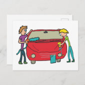 Autowassen Briefkaart (Voorkant / Achterkant)