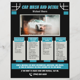 Autowasserij Auto Detailing Prijs Pakket Flyer
