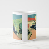 autowegvervoer met converteerbare motor in het la extra grote mok (Voorkant)