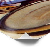  autowrak met pinupmeisje perfect poster (Hoek)