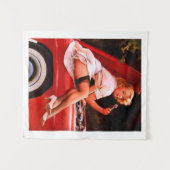 autowrak met pinupmeisje wandkleed (Voorkant (horizontaal))